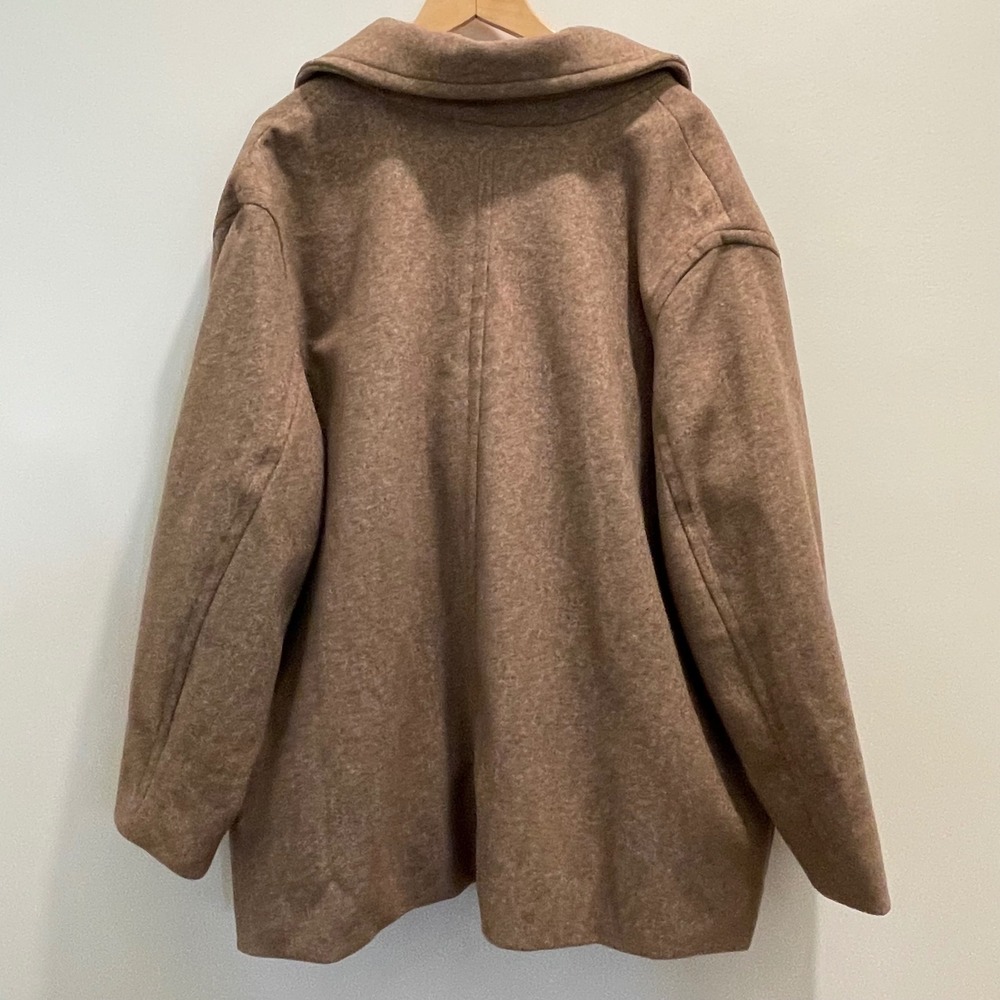 Old Navy Womens 3X Brown Peacoat Oversized Jacket NWT 564682 - Picture 3 of 7